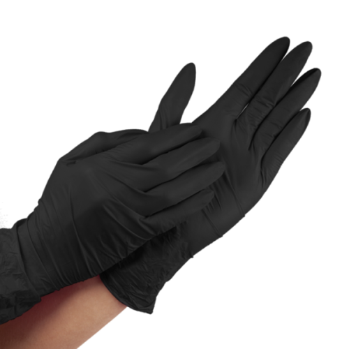 Rękawiczki nitrylowe bezpudrowe czarne  /100 szt.