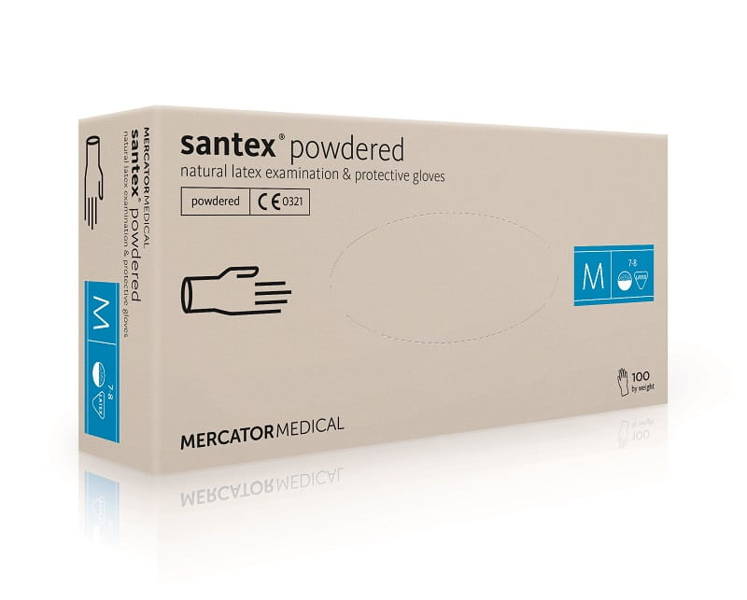 Rękawiczki lateksowe pudrowane medyczne / 100szt.